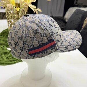 Unisex Monogram Baseball Cap with Adjustable Leather Strap